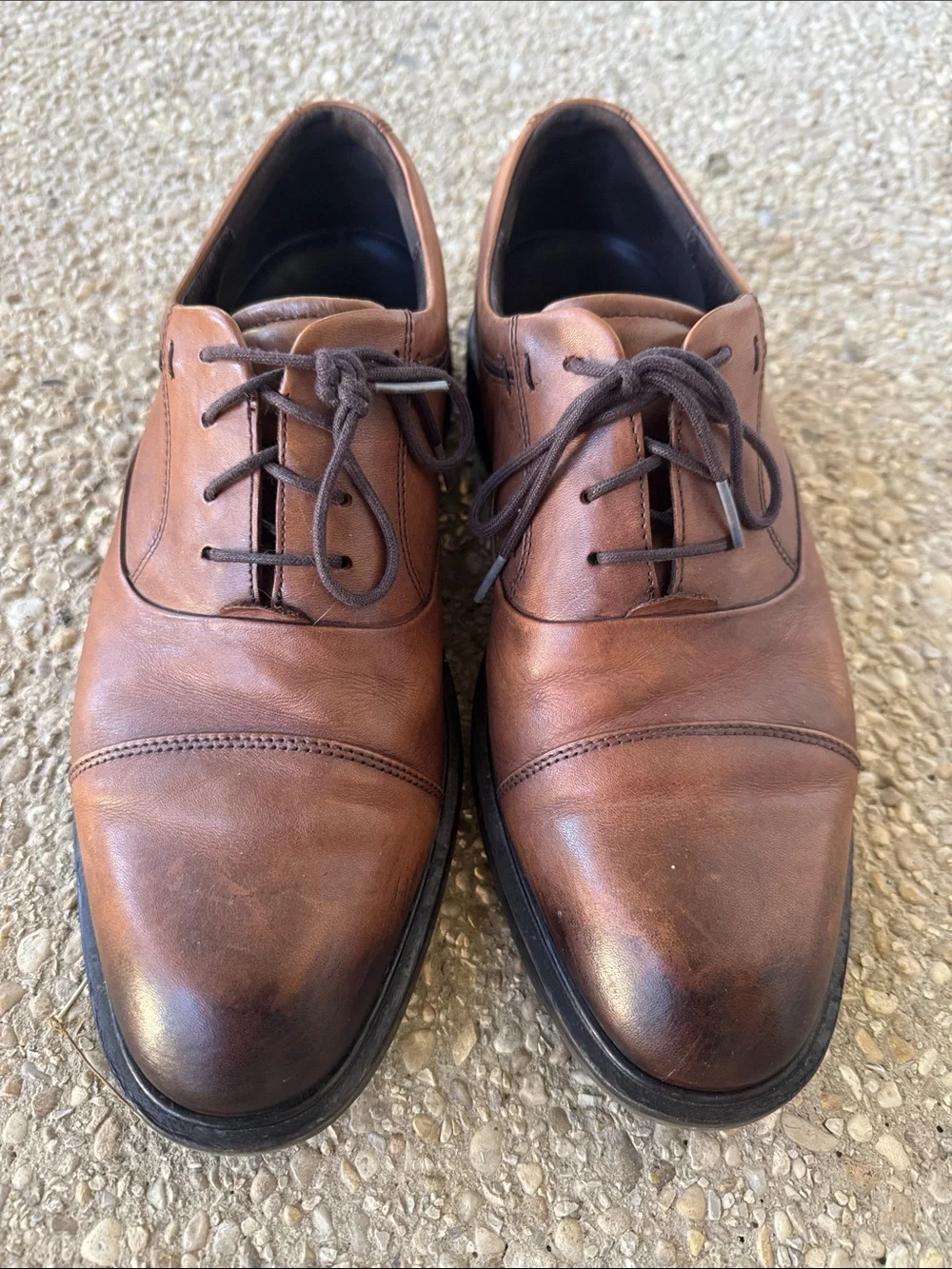 Ecco Men’s Brown Cap toe dress Sshoes